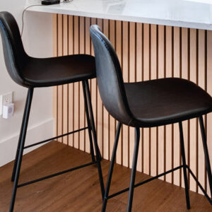 Black Soft Leather Bar Stools